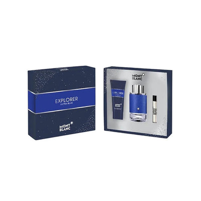 MONT BLANC EXPLORER ULTRA BLUE MEN EDP 3S SET (100ML+7.5ML+100ML S/GEL) TRAVEL PACK