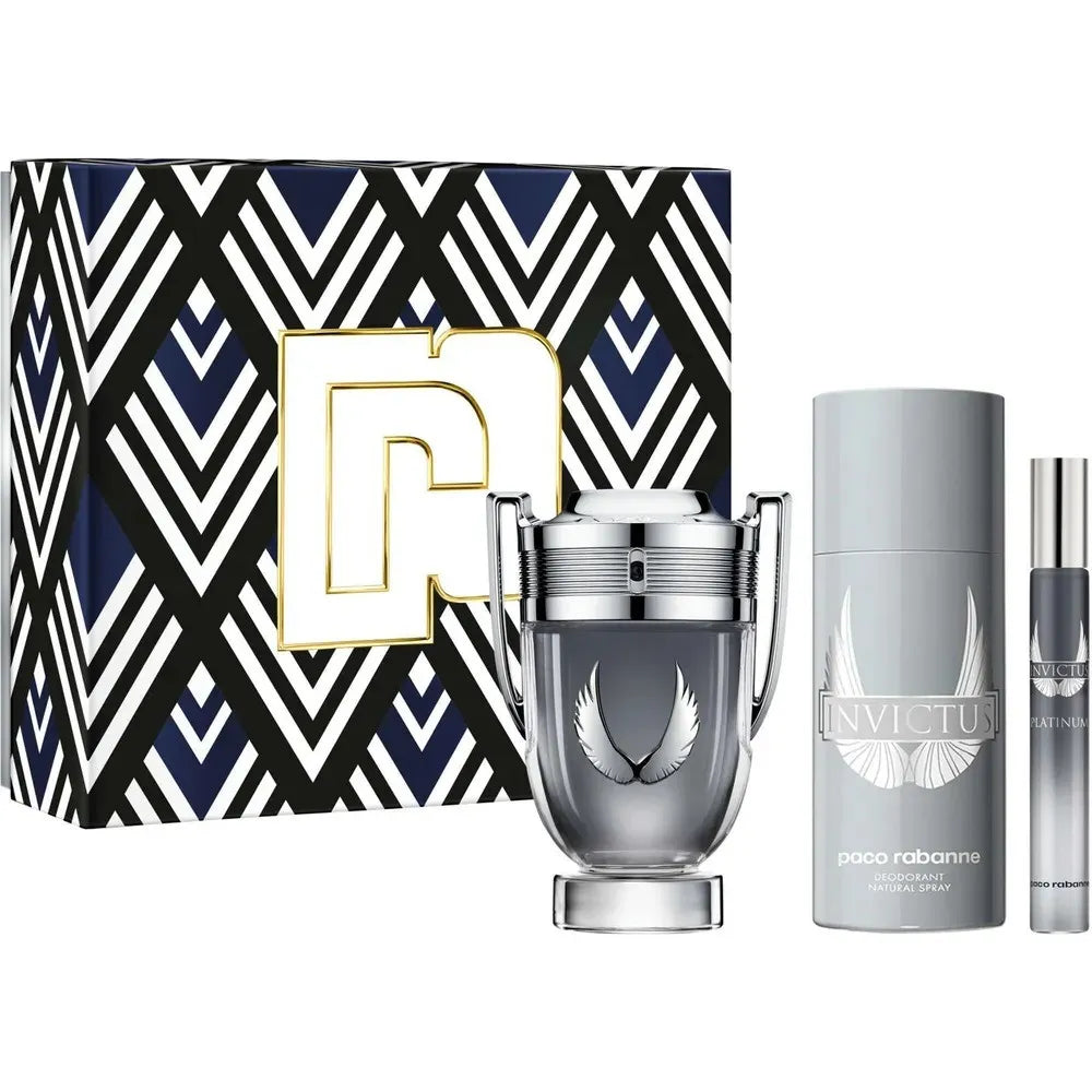 PACO INVICTUS PLATINUM 3S SET (EDP 100ML+DEO 150ML+10ML TRAVEL SPRAY)