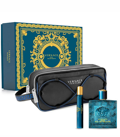VERSACE EROS MEN SET EDT 100ML+10ML+BLACK TROUSE
